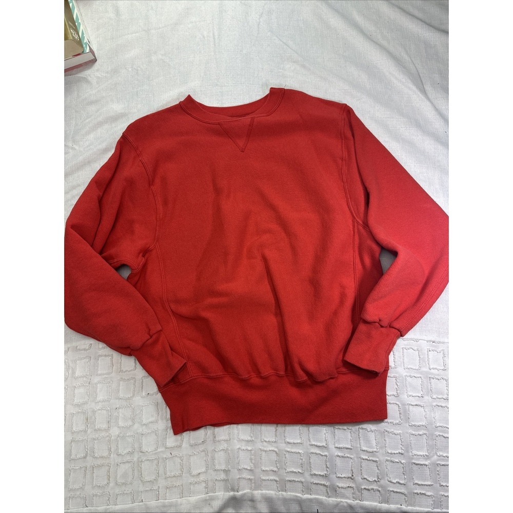 Vintage Action Ace Red Crewneck Sweatshirt Made in USA‎ Mens Large AWC-18 Heavy